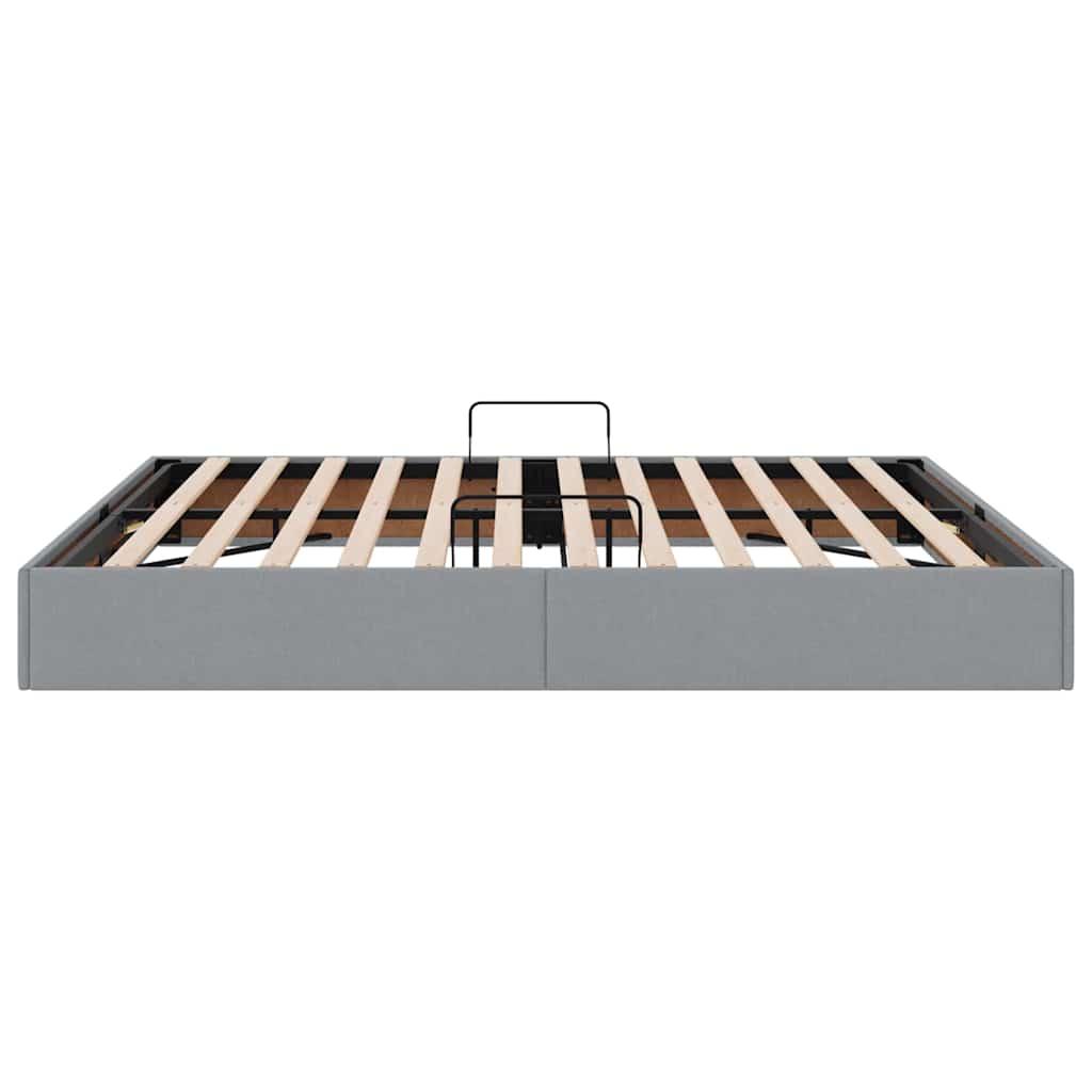 Opbevaringsseng med opbevaring Lysegrå 180 x 200 cm Stof