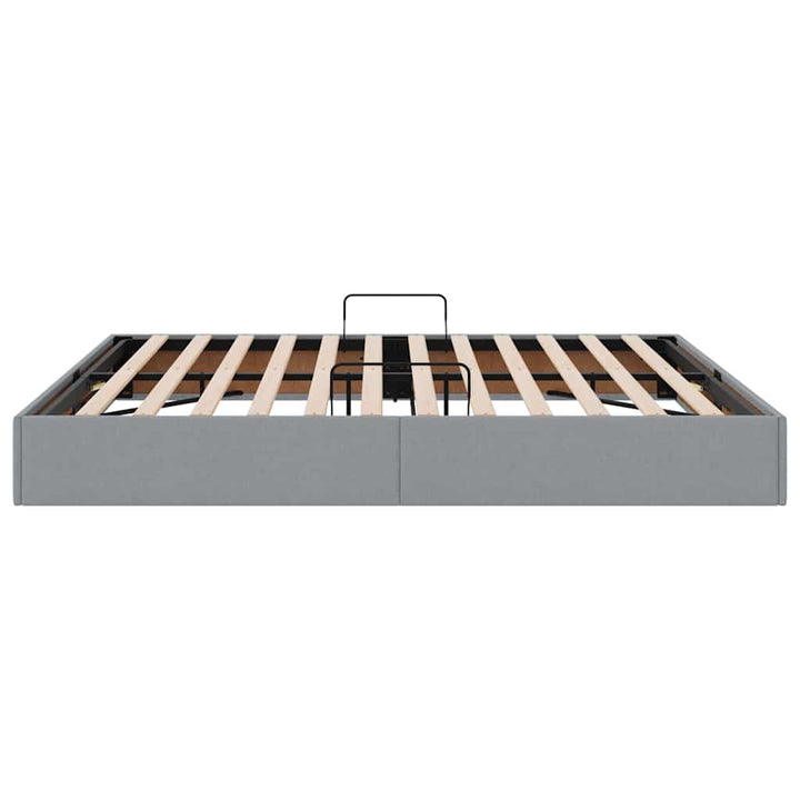 Opbevaringsseng med opbevaring Lysegrå 180 x 200 cm Stof