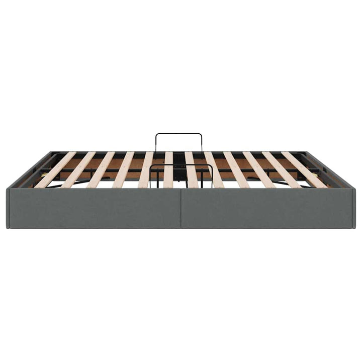 Opbevaringsseng med opbevaring Mørkegrå 180 x 200 cm Stof