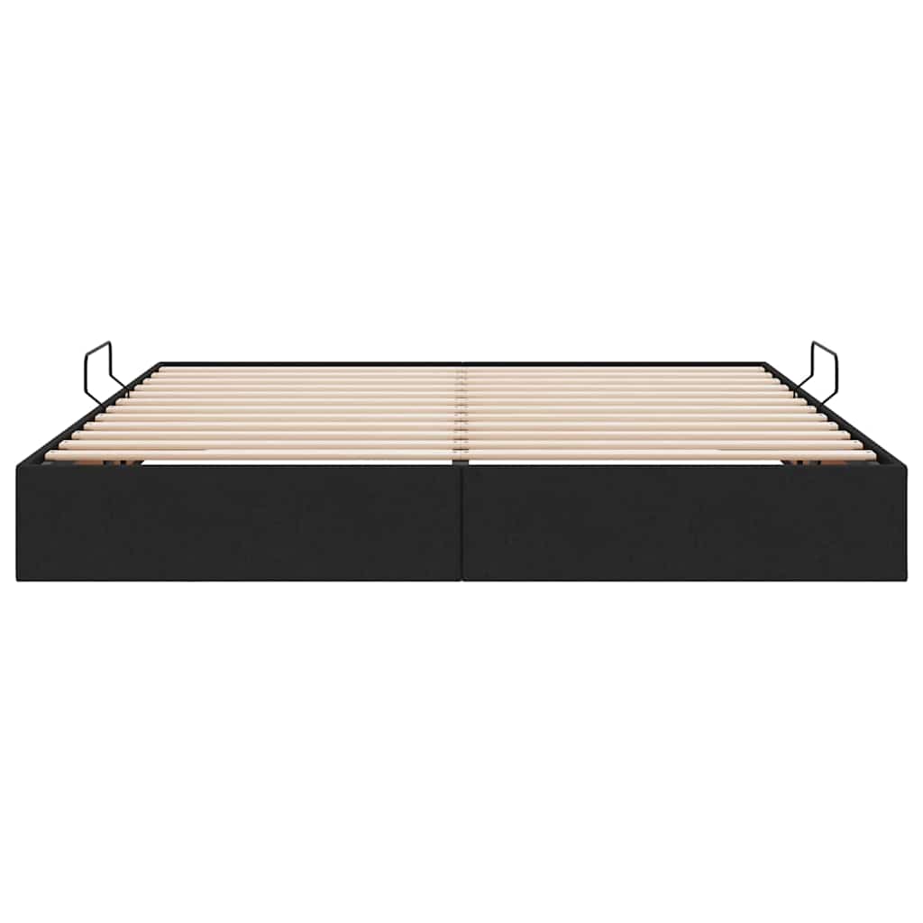 Opbevaringsseng med opbevaring Sort 180 x 200 cm Stof