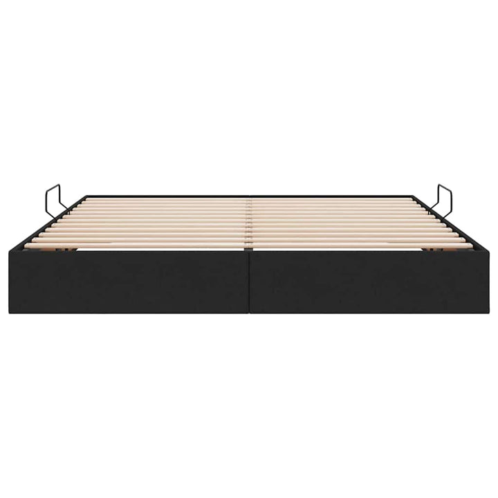 Opbevaringsseng med opbevaring Sort 180 x 200 cm Stof