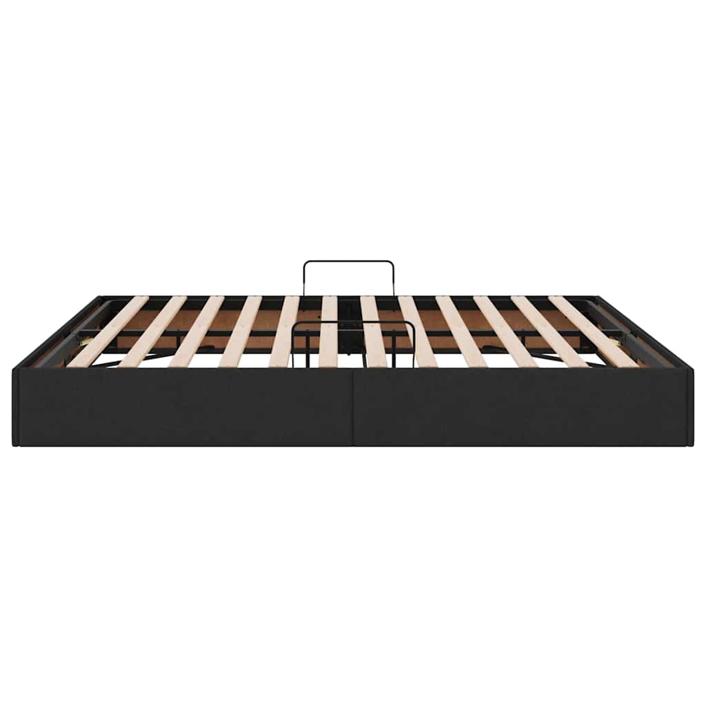 Opbevaringsseng med opbevaring Sort 180 x 200 cm Stof