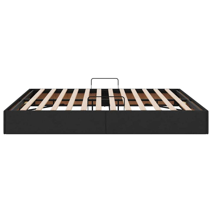 Opbevaringsseng med opbevaring Sort 180 x 200 cm Stof