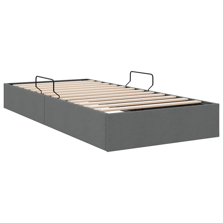 Opbevaringsseng med madras Mørkegrå 203 x 100 cm Stof