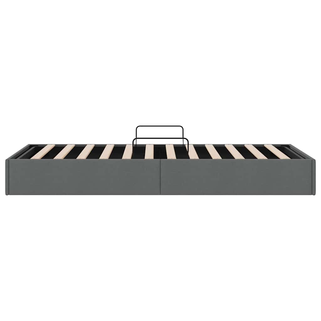 Opbevaringsseng med madras Mørkegrå 203 x 100 cm Stof