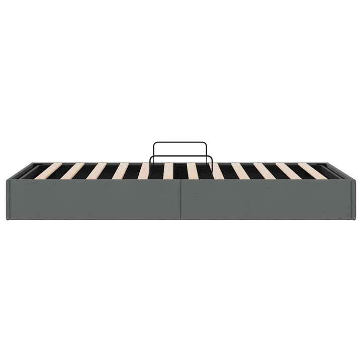 Opbevaringsseng med madras Mørkegrå 203 x 100 cm Stof
