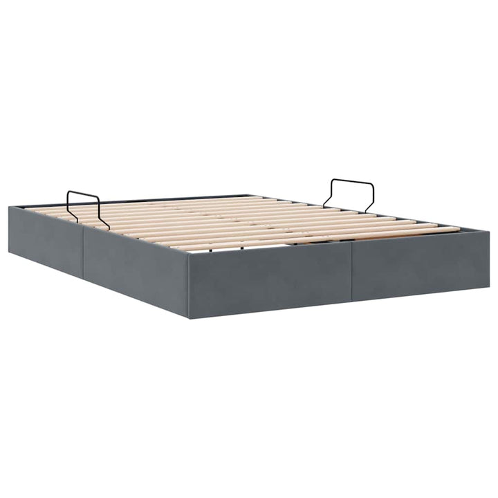 Opbevaringsseng med opbevaring Mørkegrå 135 x 190 cm Fløjl