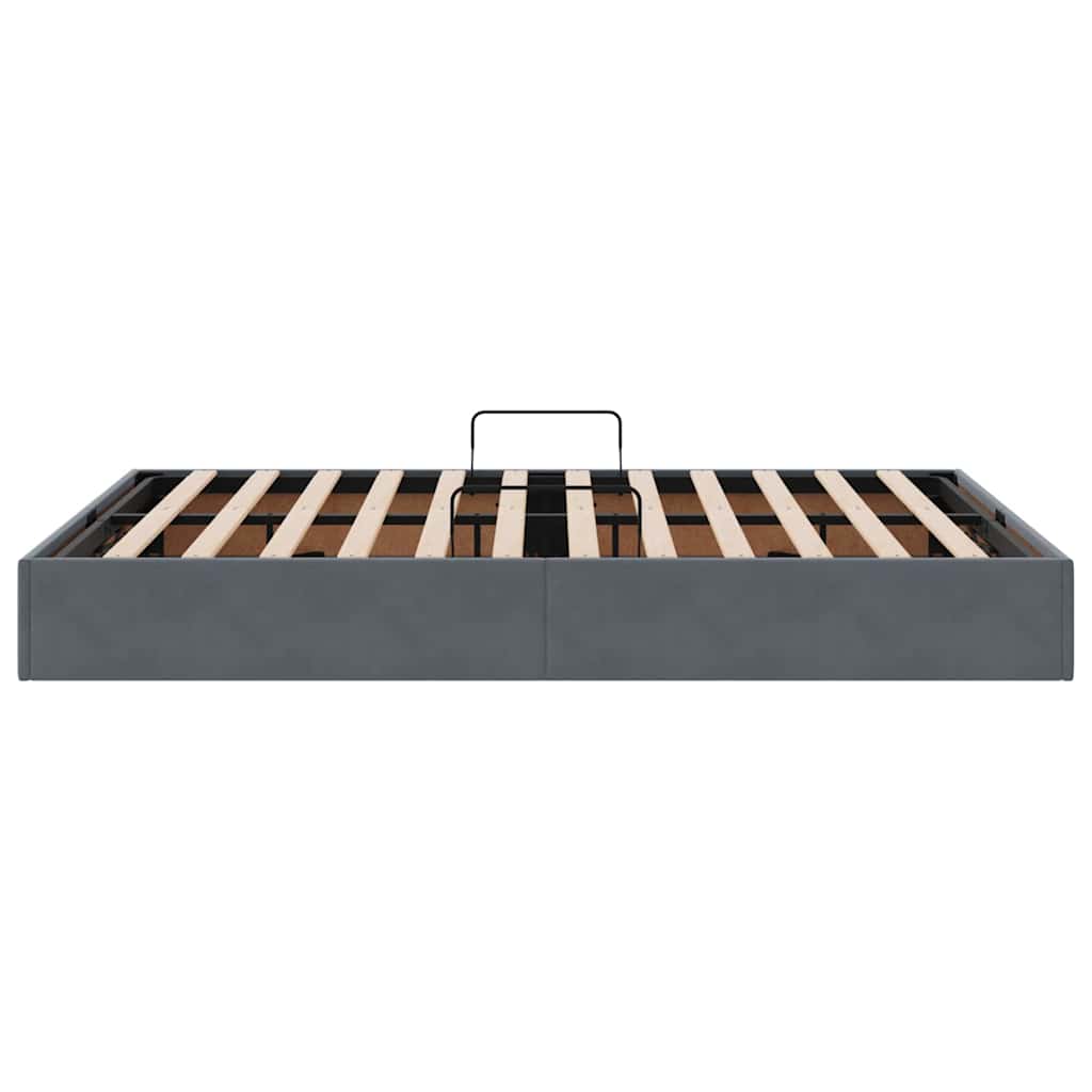 Opbevaringsseng med opbevaring Mørkegrå 135 x 190 cm Fløjl