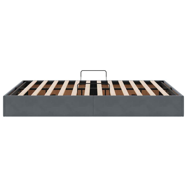 Opbevaringsseng med opbevaring Mørkegrå 135 x 190 cm Fløjl