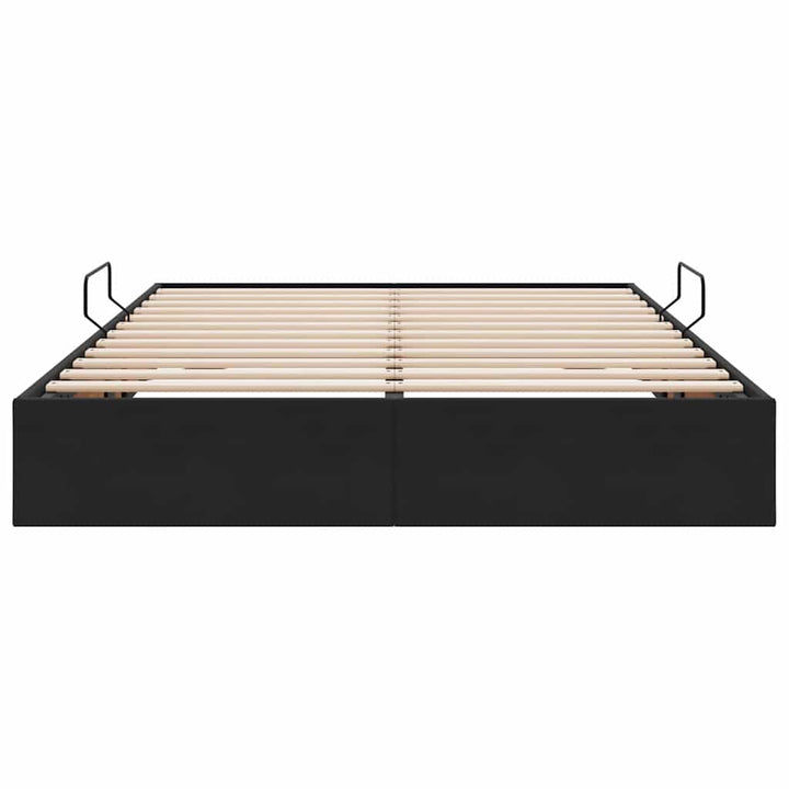 Opbevaringsseng med opbevaring Sort 135 x 190 cm Fløjl
