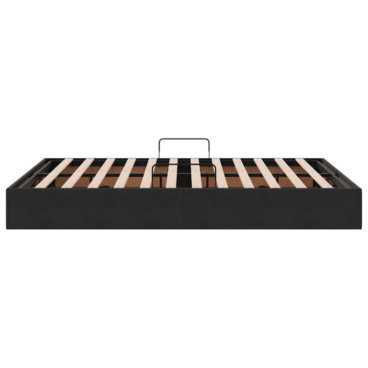 Opbevaringsseng med opbevaring Sort 135 x 190 cm Fløjl