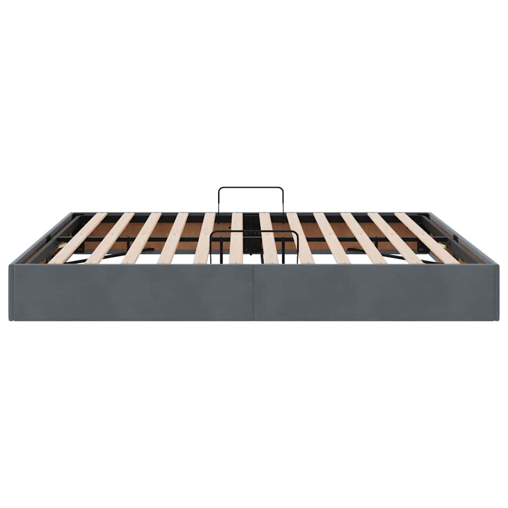Opbevaringsseng med opbevaring Mørkegrå 180 x 200 cm Fløjl