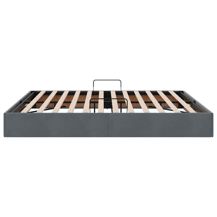 Opbevaringsseng med opbevaring Mørkegrå 180 x 200 cm Fløjl