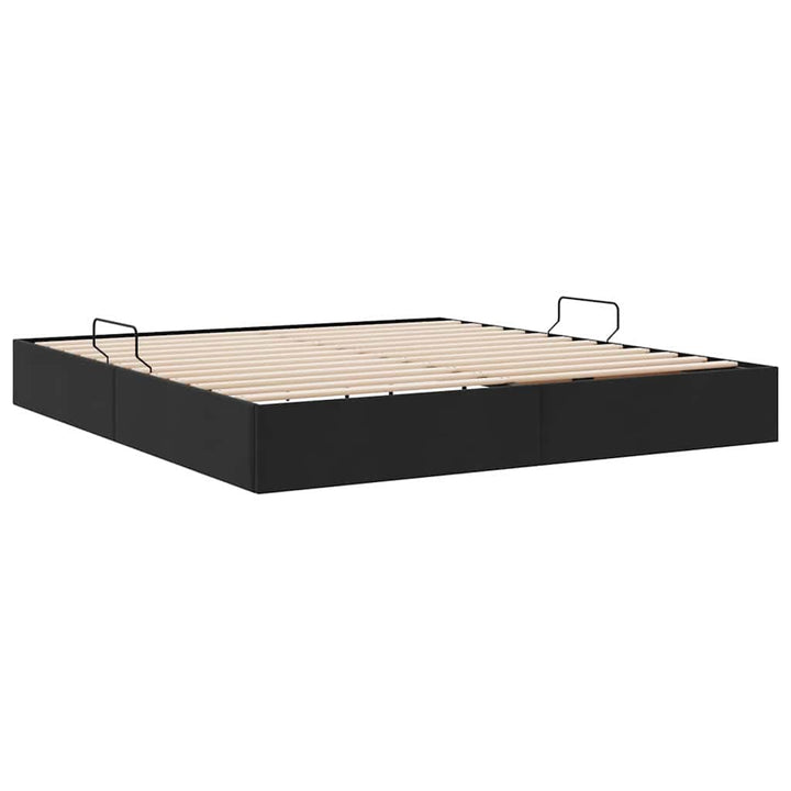 Opbevaringsseng med opbevaring Sort 180 x 200 cm Fløjl