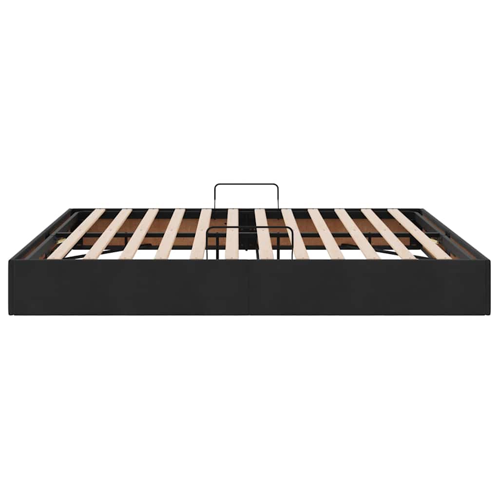 Opbevaringsseng med opbevaring Sort 180 x 200 cm Fløjl