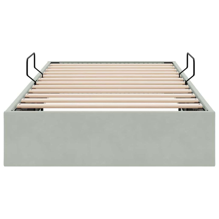 Opbevaringsseng med madras Lysegrå 100 x 203 cm Fløjl