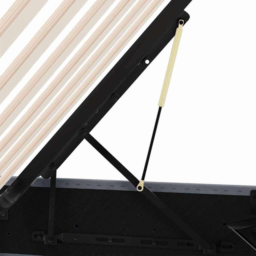 Opbevaringsseng med madras Mørkegrå 100 x 203 cm Fløjl