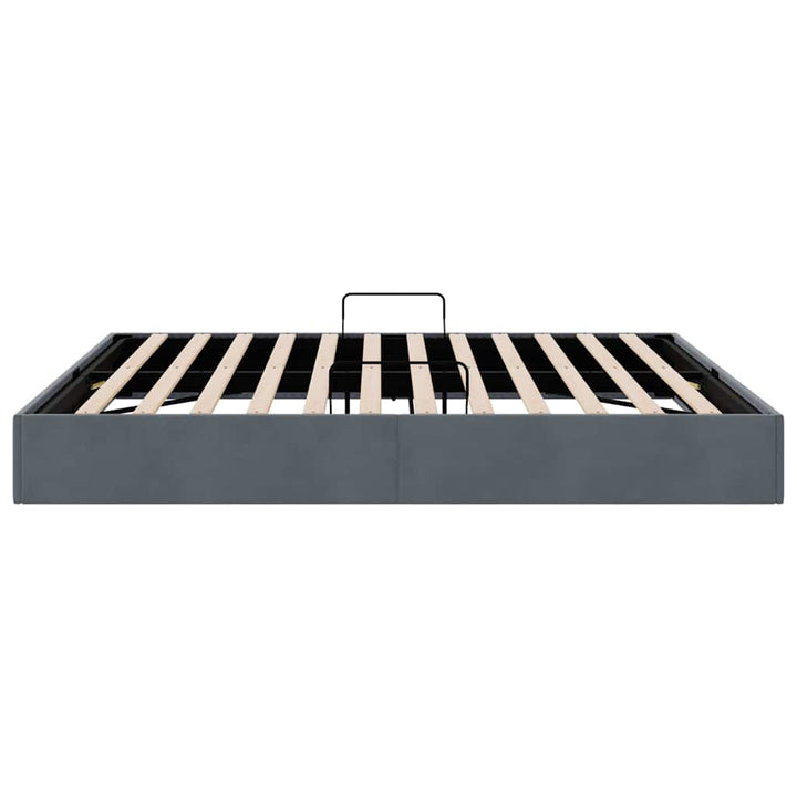 Opbevaringsseng med opbevaring Mørkegrå 183 x 213 cm Fløjl