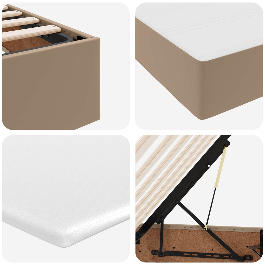 Seng med opbevaring og madras Cappuccino 100 x 200 cm