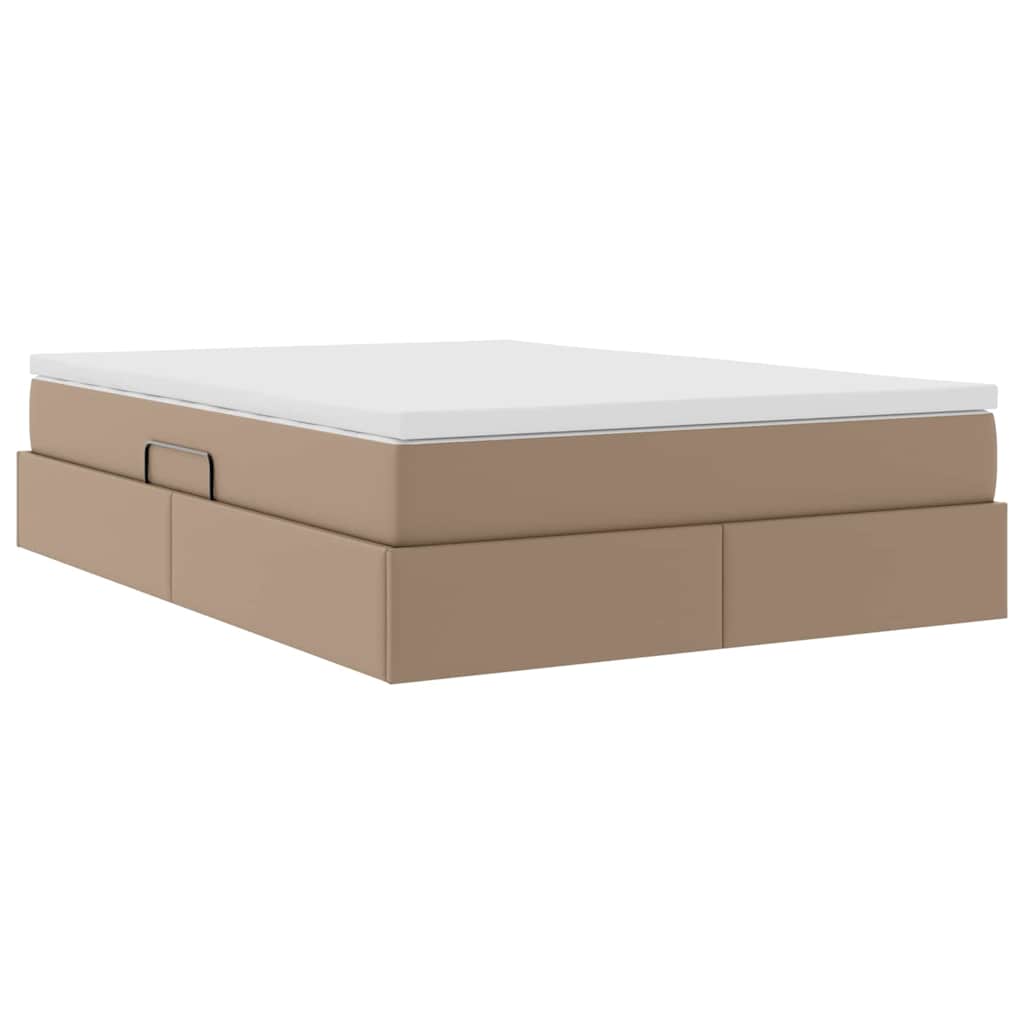 Seng med opbevaring og madras Cappuccino 140 x 200 cm