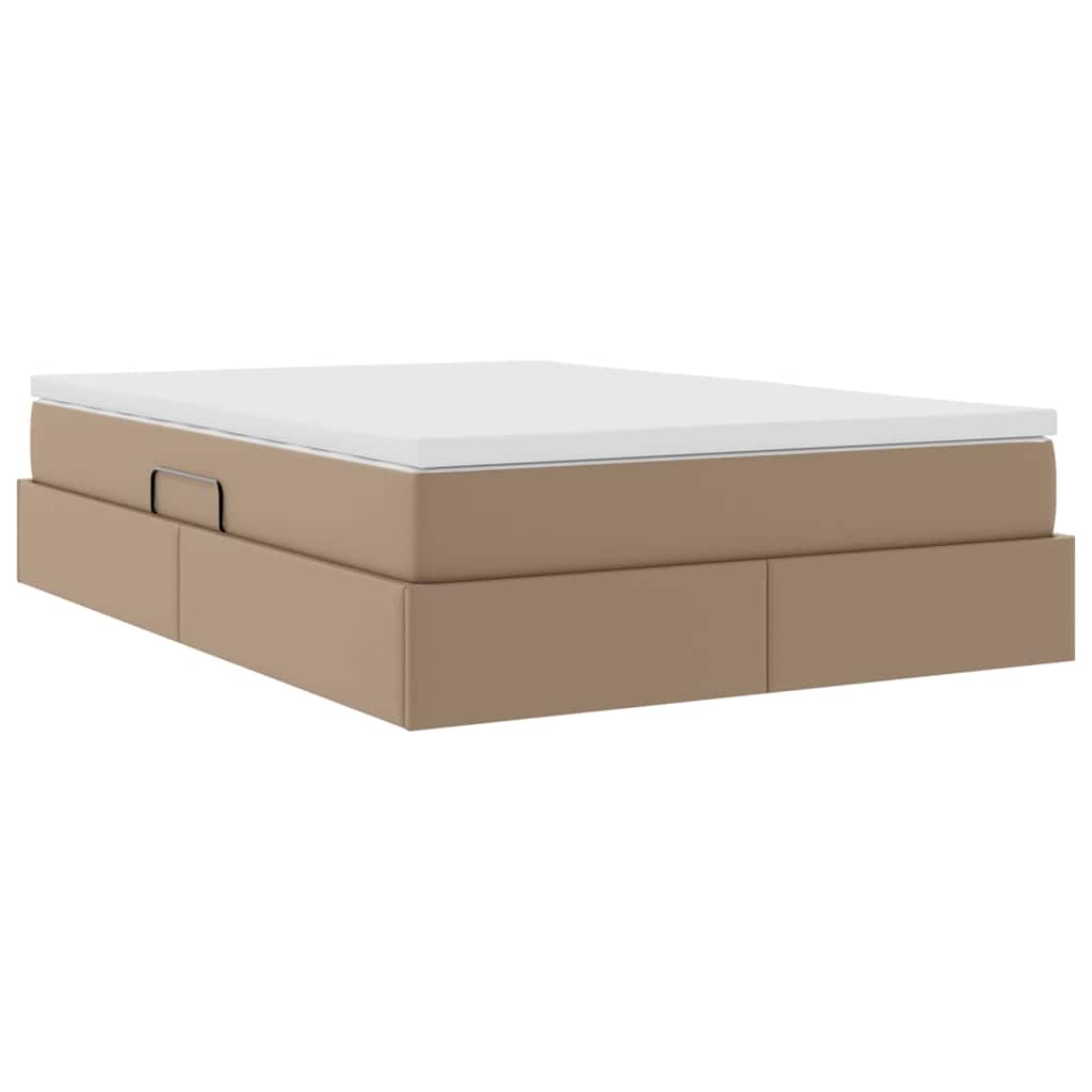 Seng med opbevaring og madras Cappuccino 140 x 200 cm
