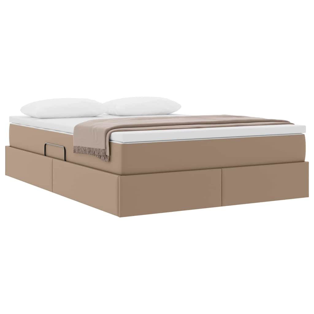 Seng med opbevaring og madras Cappuccino 140 x 200 cm