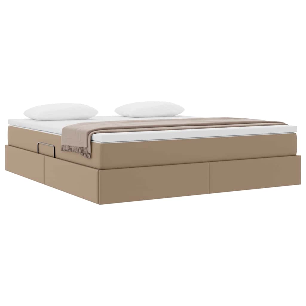 Seng med opbevaring og madras Cappuccino 160 x 200 cm