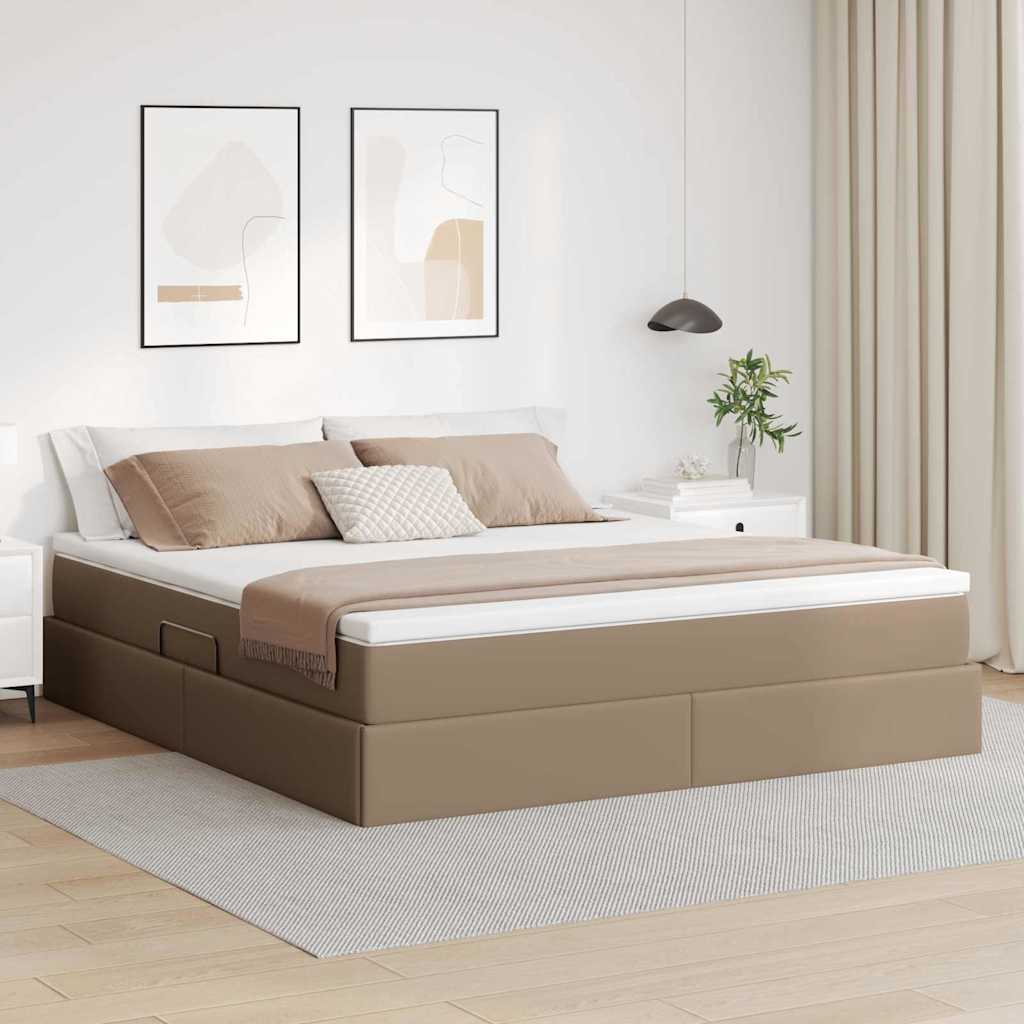 Seng med opbevaring og madras Cappuccino 180 x 200 cm