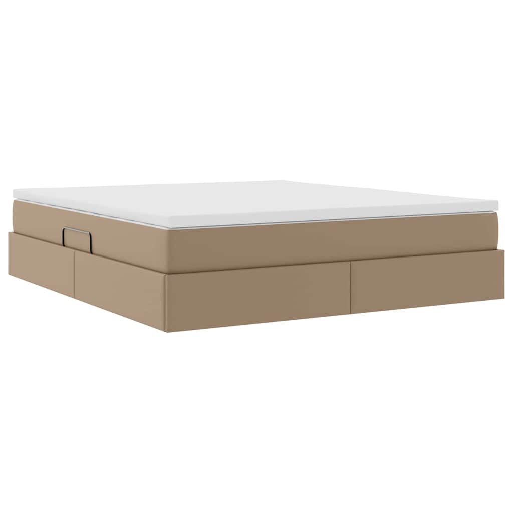 Seng med opbevaring og madras Cappuccino 180 x 200 cm