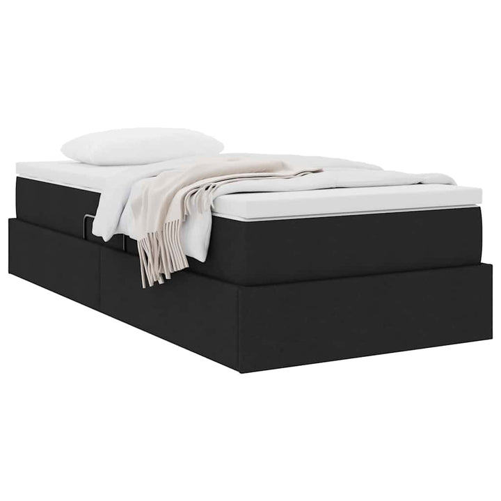 Seng med opbevaring og madras Sort 90 x 190 cm Polyester