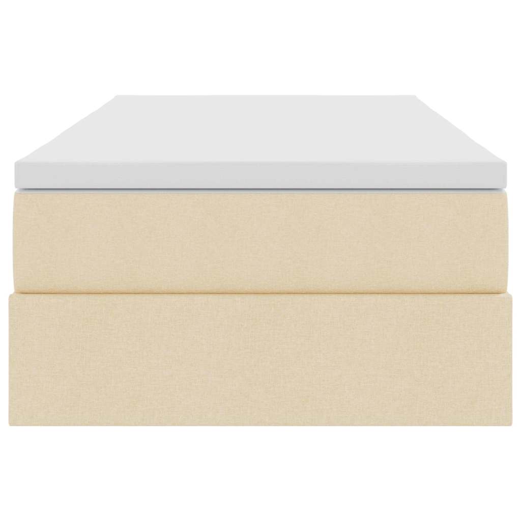 Seng med opbevaring og madras Creme 90 x 200 cm Polyester