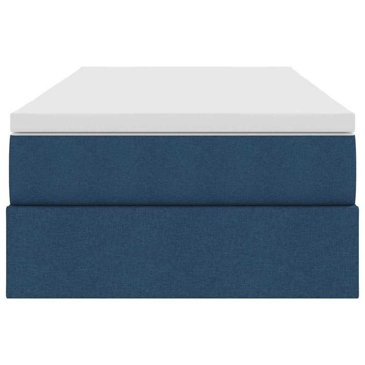 Seng med opbevaring og madras Blå 90 x 200 cm Polyester
