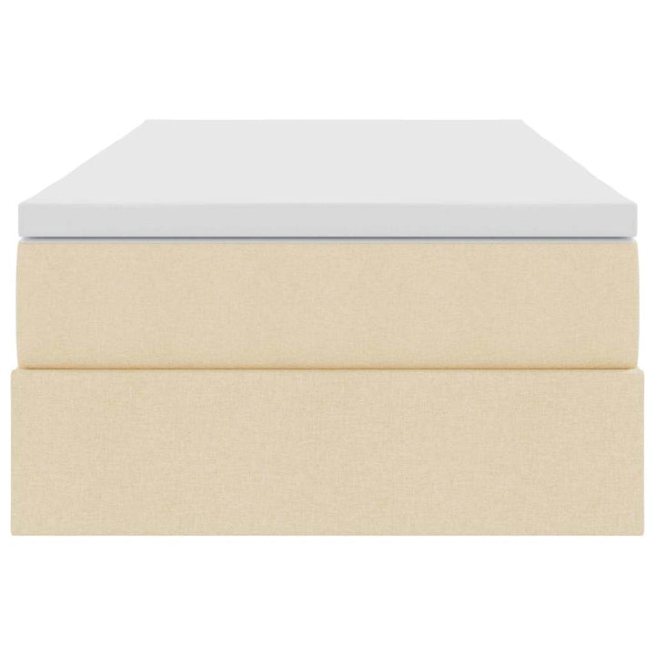 Seng med opbevaring og madras Creme 100 x 200 cm Polyester