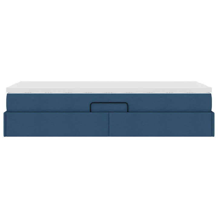 Seng med opbevaring og madras Blå 100 x 200 cm Polyester