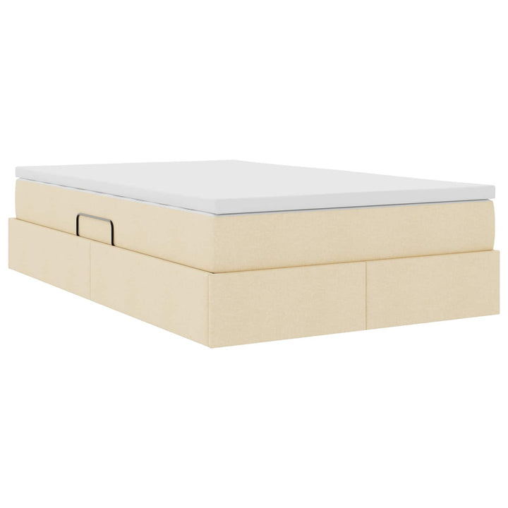 Seng med opbevaring og madras Creme 120 x 190 cm Polyester