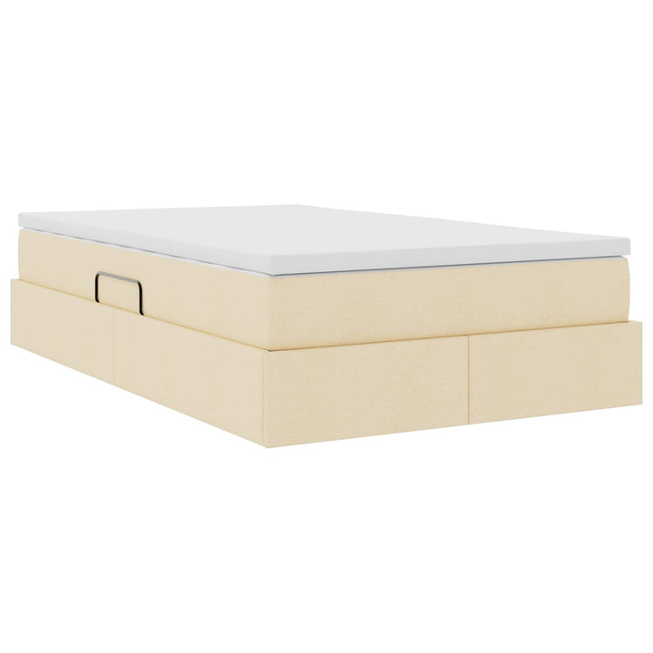 Seng med opbevaring og madras Creme 120 x 190 cm Polyester