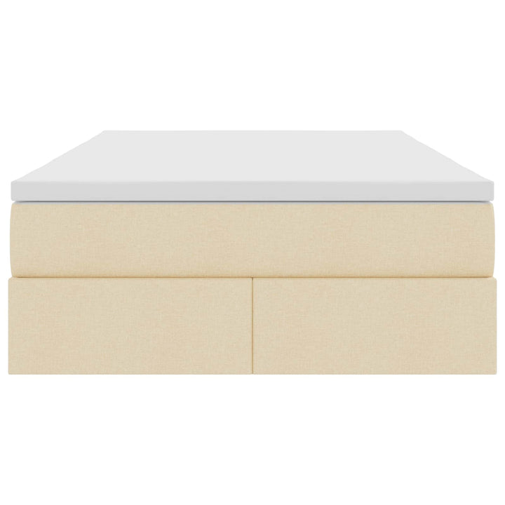 Seng med opbevaring og madras Creme 120 x 190 cm Polyester
