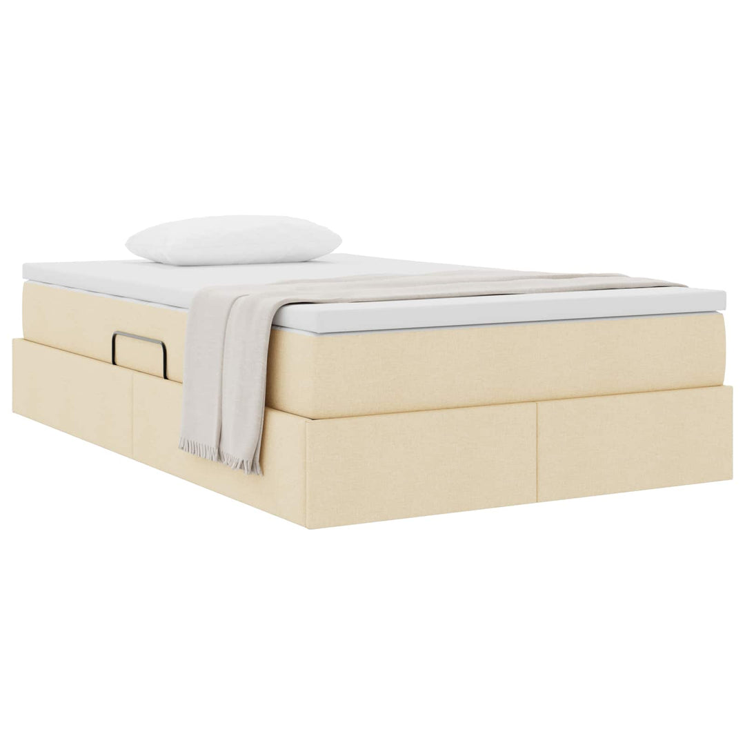 Seng med opbevaring og madras Creme 120 x 190 cm Polyester