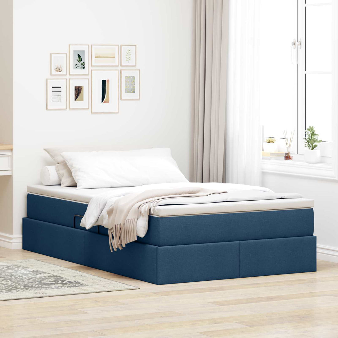 Seng med opbevaring og madras Blå 120 x 190 cm Polyester