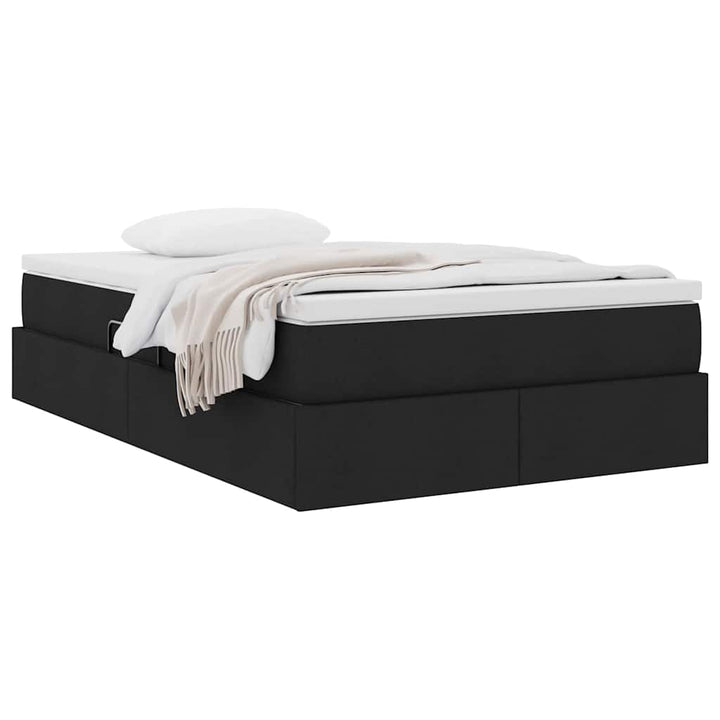 Seng med opbevaring og madras Sort 120 x 200 cm Polyester