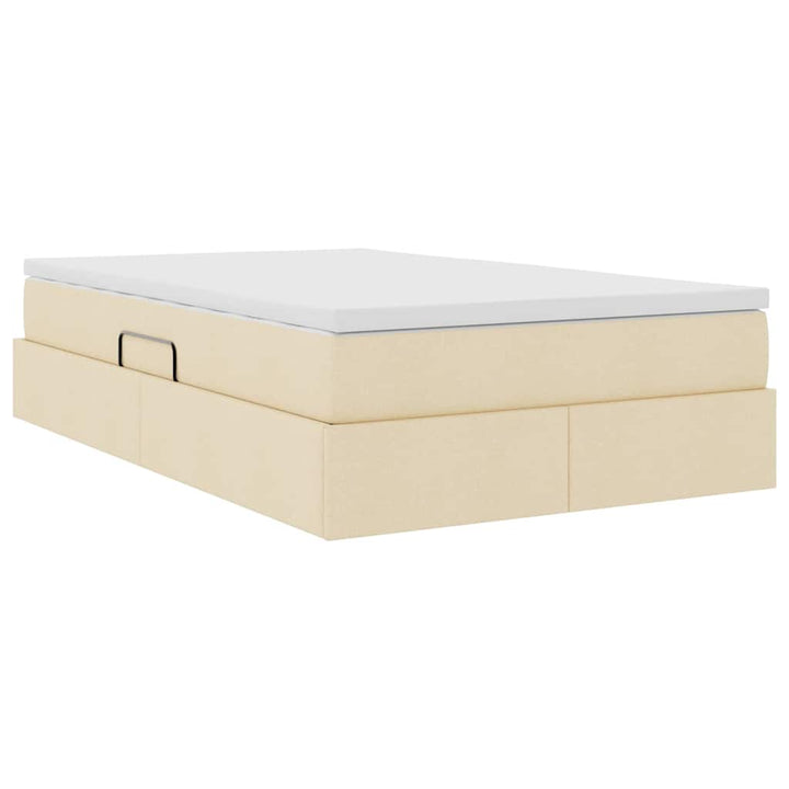 Seng med opbevaring og madras Creme 120 x 200 cm Polyester