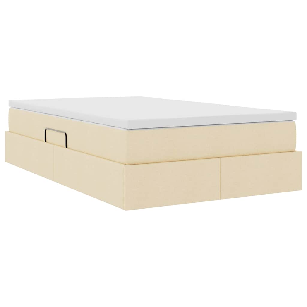 Seng med opbevaring og madras Creme 120 x 200 cm Polyester