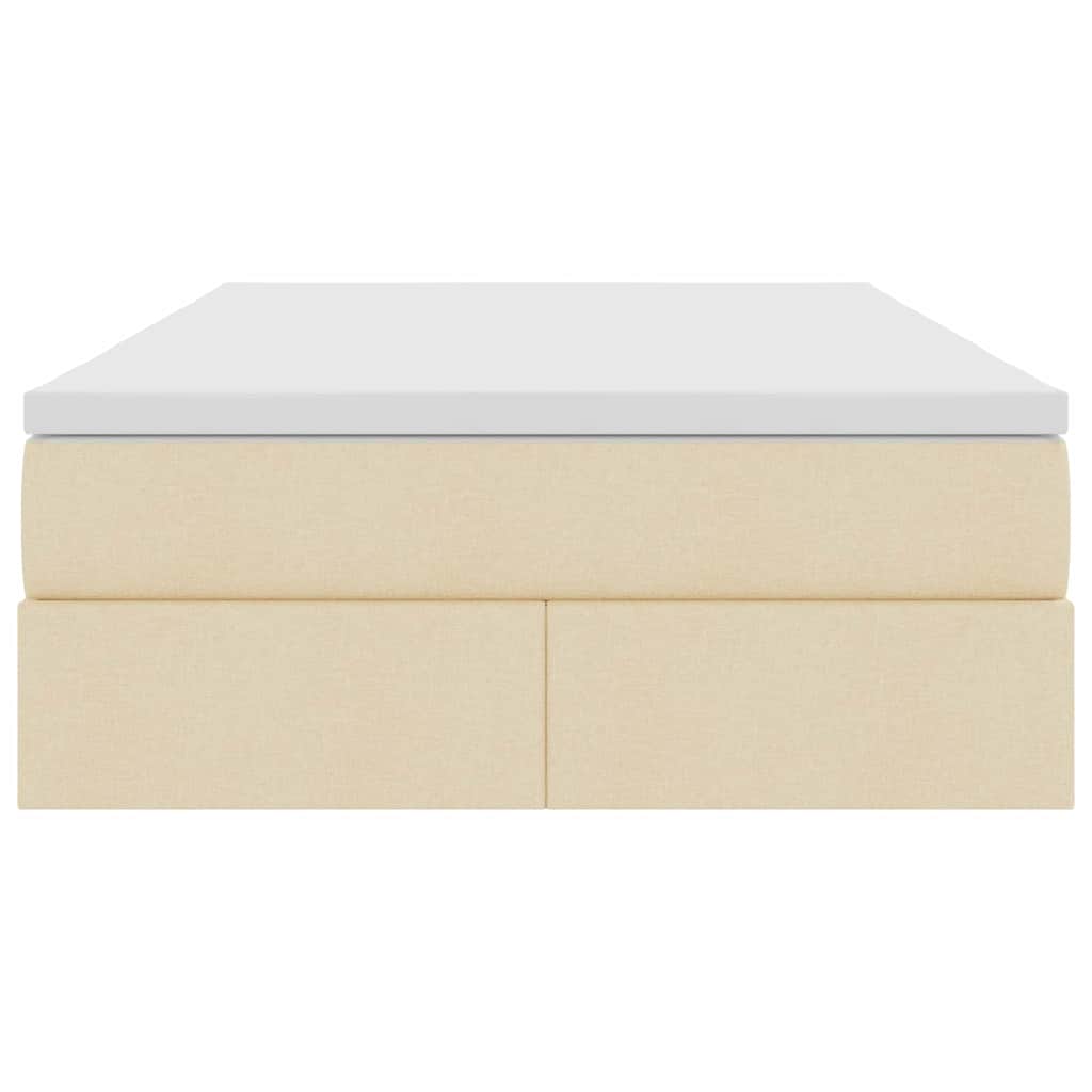 Seng med opbevaring og madras Creme 120 x 200 cm Polyester