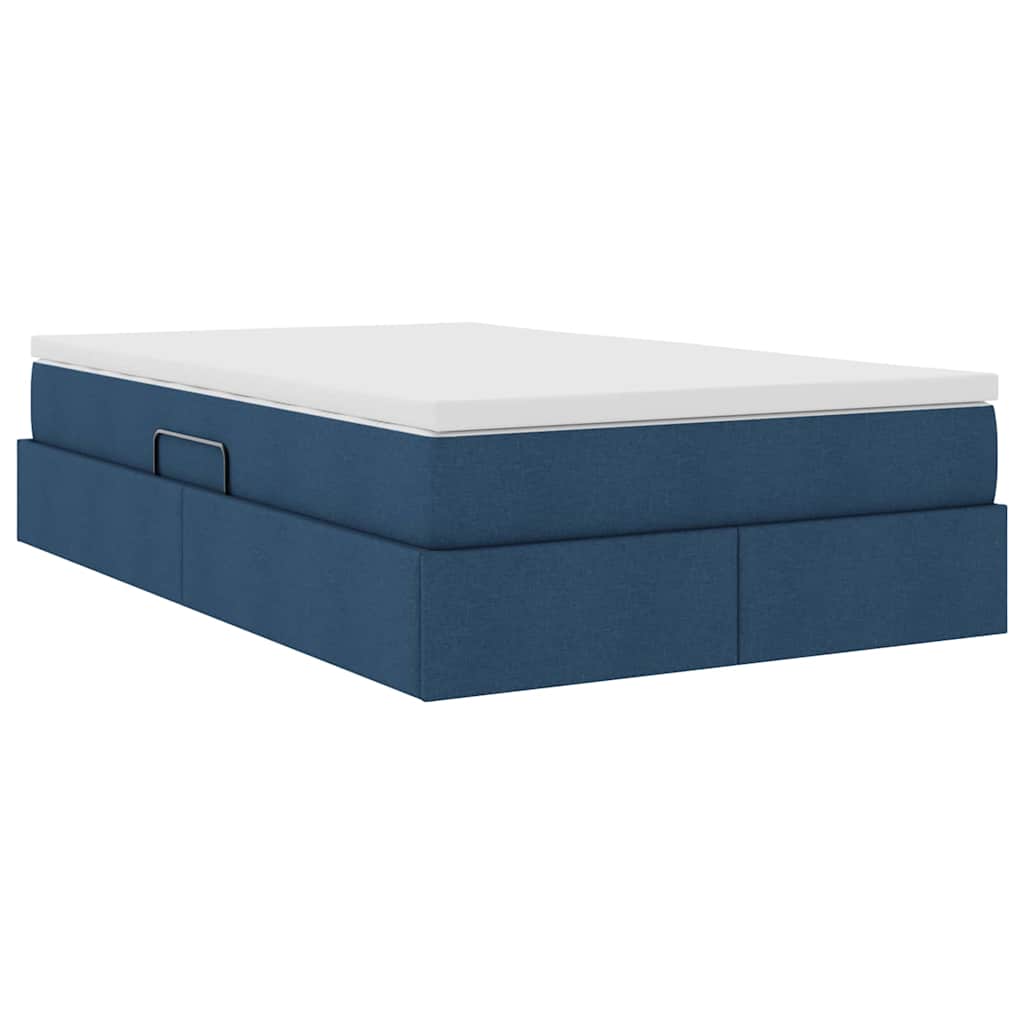 Seng med opbevaring og madras Blå 120 x 200 cm Polyester