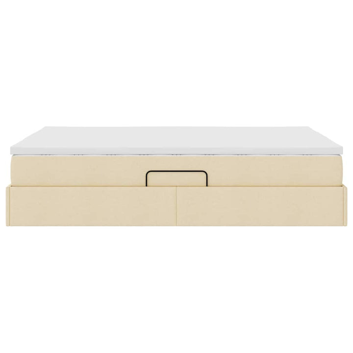 Seng med opbevaring og madras Creme 140 x 190 cm Polyester