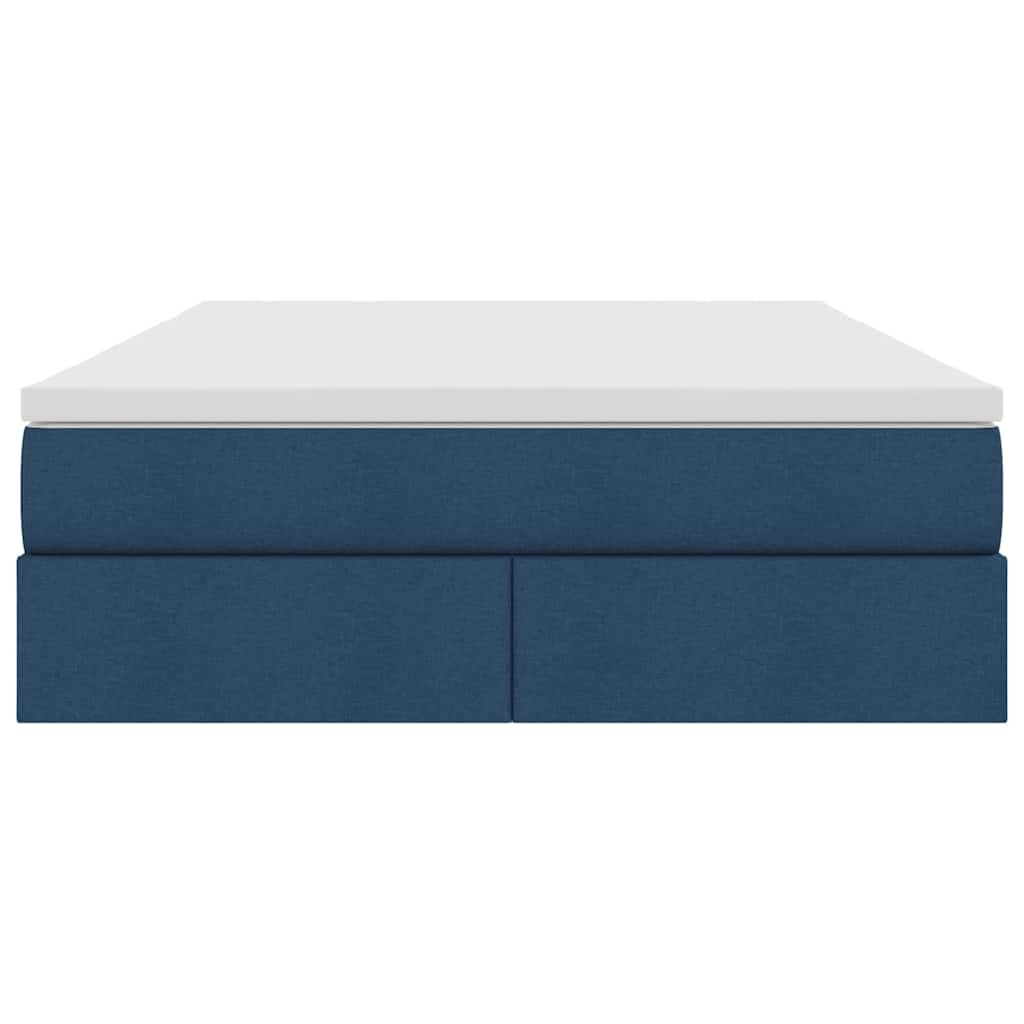 Seng med opbevaring og madras Blå 140 x 190 cm Polyester