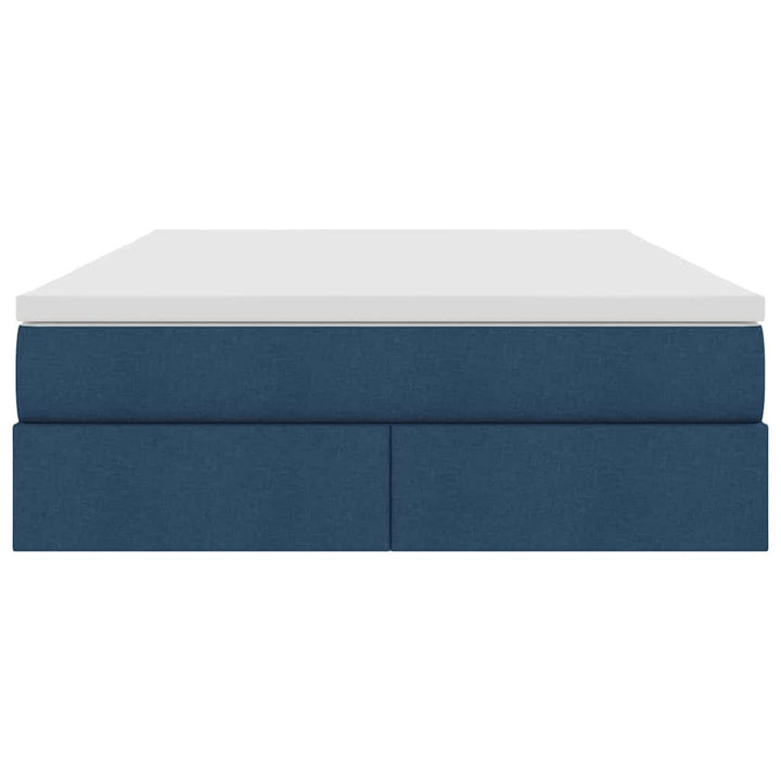 Seng med opbevaring og madras Blå 140 x 190 cm Polyester
