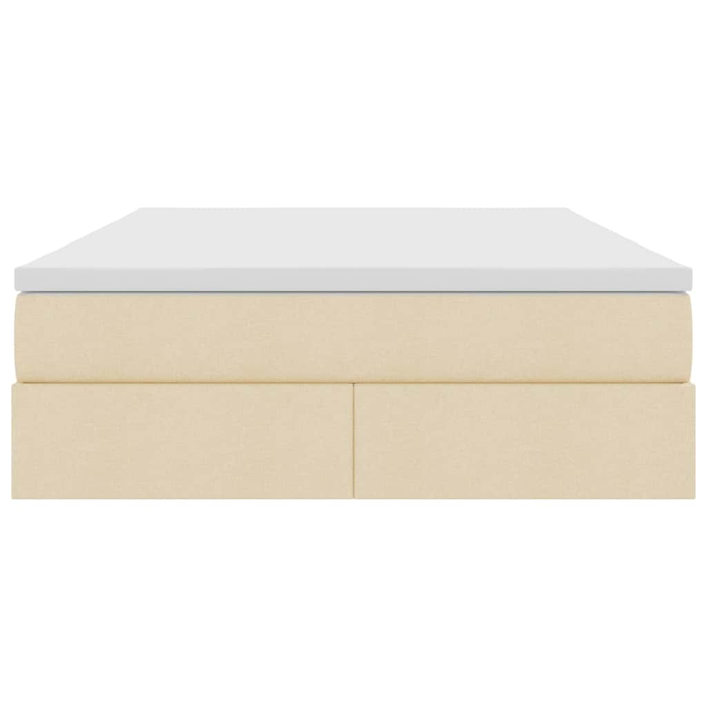 Seng med opbevaring og madras Creme 140 x 200 cm Polyester