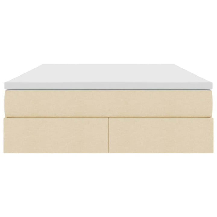 Seng med opbevaring og madras Creme 140 x 200 cm Polyester