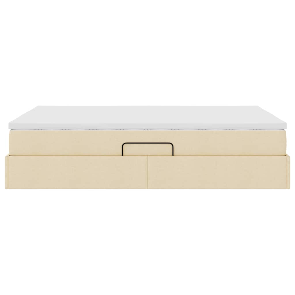 Seng med opbevaring og madras Creme 140 x 200 cm Polyester